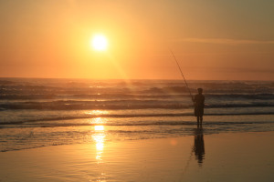 Beach fishing at Wooli NSW